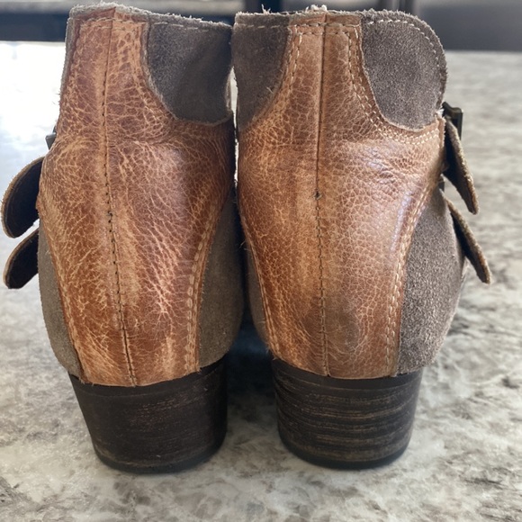 Rebels Tan Distressed Ankle Boots - Picture 2 of 6
